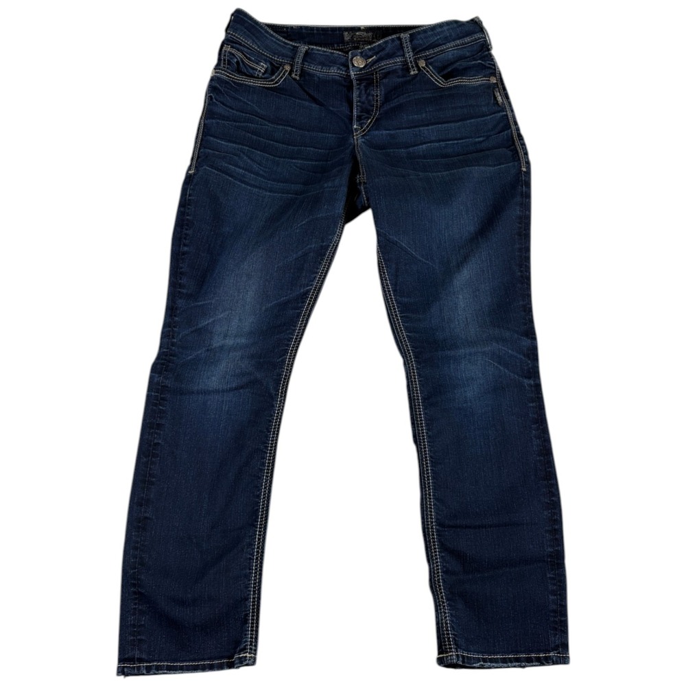 Silver Jeans Co. Suki Womens 12x29 (33x29) Blue Denim Mid Rise Slim Straight Leg